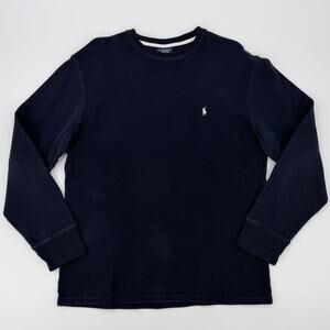 Polo Ralph Lauren Men’s XL Navy Waffle Knit Thermal Long Sleeve Pony Logo Shirt